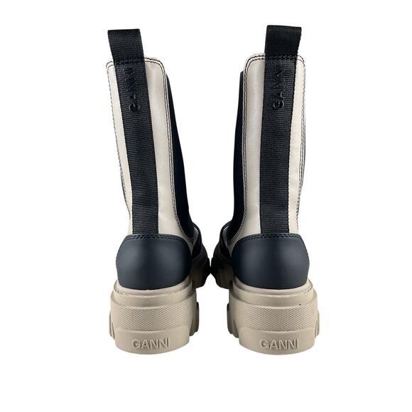 Ganni Cleated Taupe Chelsea Boots Size IT 38 / US 8 - Picture 4 of 6